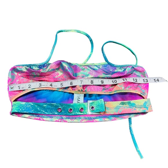 Roma Rainbow Snake Print Underboob & Buckle Rave Set - Picture 9 of 11